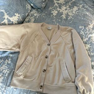 BKE Tan Women's Blazer with Button Detail